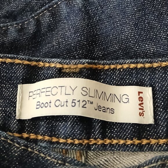 Levis 512 Jeans 10 Petite Perfectly Slimming Boot Cut Dark Wash Blue Denim - Picture 8 of 10
